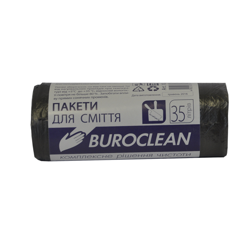 Пакети для сміття BUROCLEAN, 35 л., 30 шт., 7 мкм.
